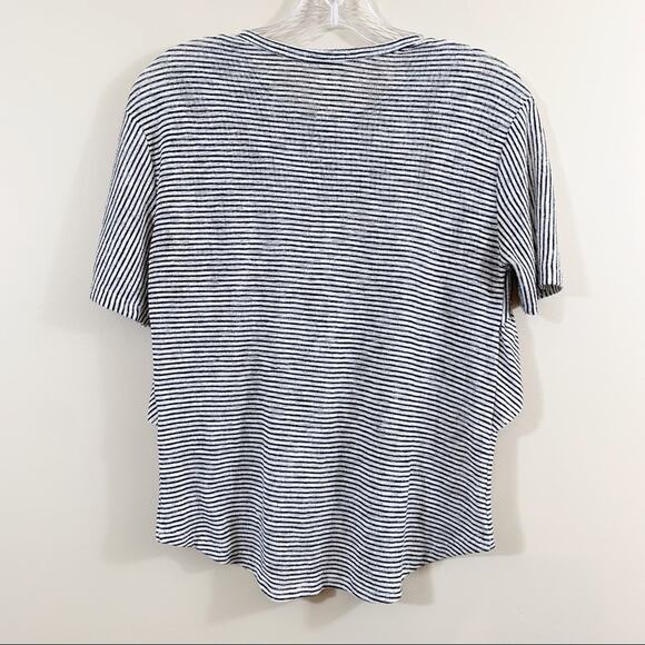 Zara W/B Collection White Striped Ruffle Top - Picture 6 of 6